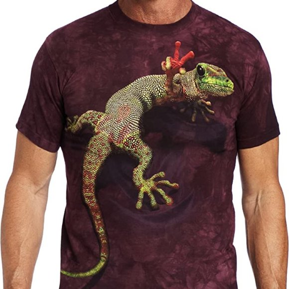 Peace Gecko Lizard Frog Amphibian Reptile Red Cotton Mountain T-Shirt L-3X - Picture 3 of 6